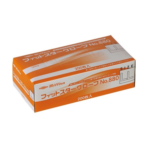 【ポイント20倍】(まとめ) 共和 ミリオン フィットスターグローブ No.880 パウダーフリー LL LH-880-LL 1箱(200枚) 【×5セット】