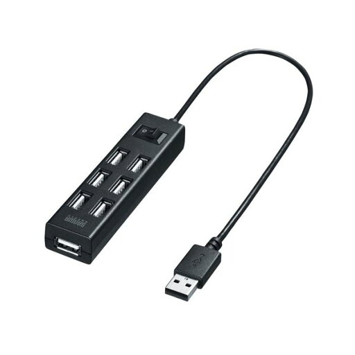 【クーポン配布中】サンワサプライ USB2.0ハブ(7ポート・ブラック) USB-2H702BKN 【クーポン配布中】サンワサプライ USB2.0ハブ(7ポート・ブラック) USB-2H702BKN