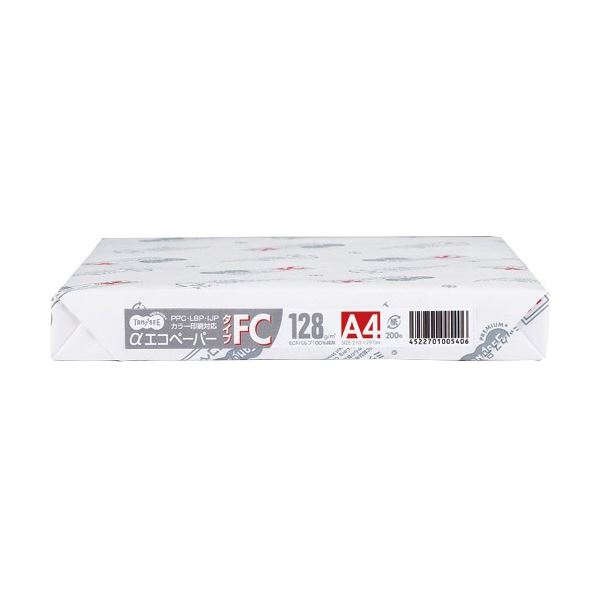【ポイント20倍】(まとめ) TANOSEE αエコペーパータイプFC B4 特厚口 128g 1冊(200枚) 【×5セット】