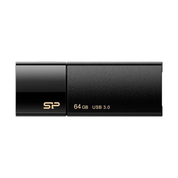 【ポイント20倍】シリコンパワー USB3.0スライド式フラッシュメモリ 64GB ブラック SP064GBUF3B05V1K 1個