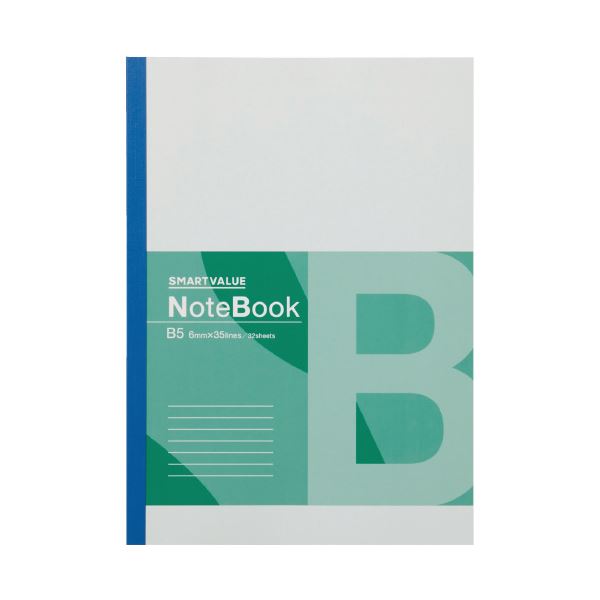 【クーポン配布中】(まとめ) スマートバリュー 再生紙ノート セミB5 B罫 10冊 P066J-10 【×5セット】