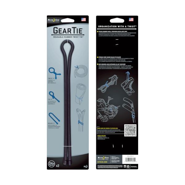 【ポイント20倍】(まとめ) シームーン NiteIze ギアータイ 24インチ ブラック NI01825 1パック(2個) 【×3セット】