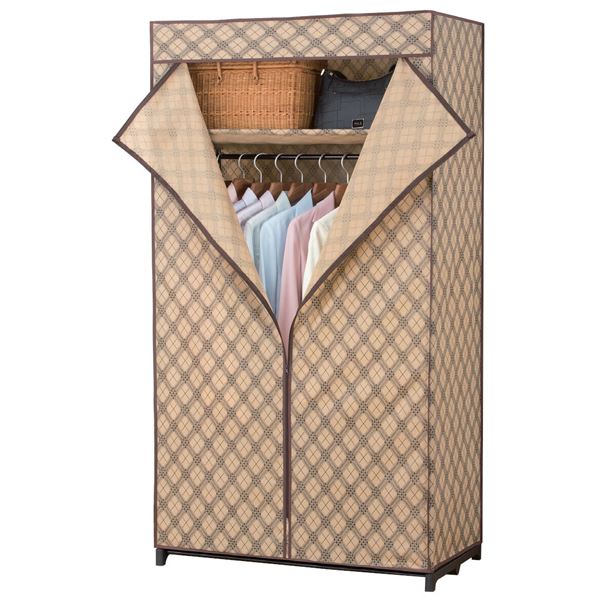 【クーポン配布中】カバー付き クローゼットハンガー 約90cm幅 組立式【代引不可】