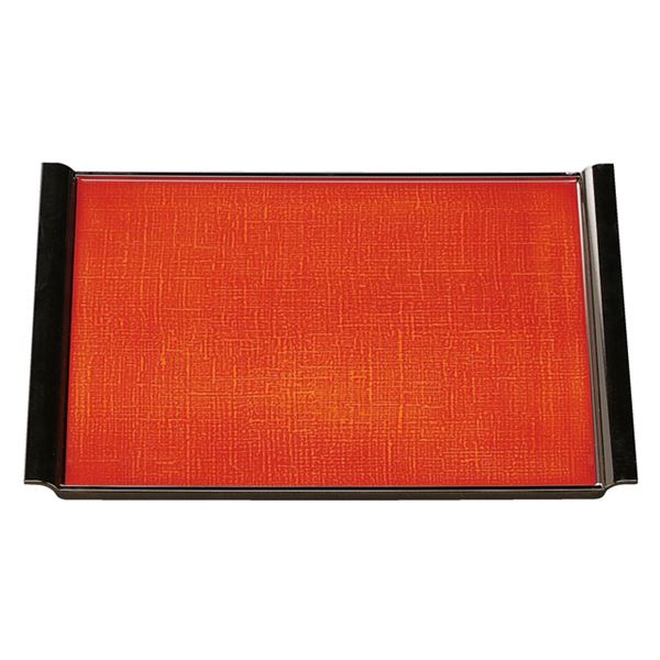 【ポイント20倍】尺5 布目エアートレー/おぼん 【朱かすりSL】 455×355×21mm 日本製 〔和食 レストラン..