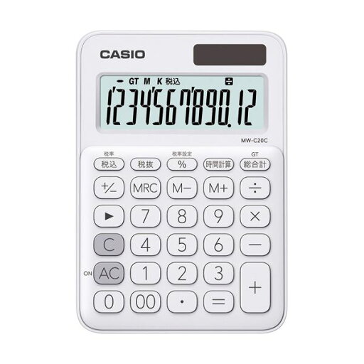 【クーポン配布中】(まとめ) カシオ カラフル電卓 ミニジャストタイプ12桁 ホワイト MW-C20C-WE-N 1台 【×10セット】 【クーポン配布中】(まとめ) カシオ カラフル電卓 ミニジャストタイプ12桁 ホワイト MW-C20C-WE-N 1台 【×10セット】
