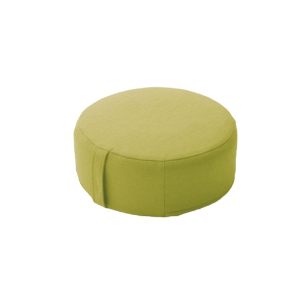 【ポイント20倍】低反発 ミニフロアクッション/座布団 【ラウンドタイプ グリーン】 幅38cm 洗えるカバー付き 低反発ウレタン 〔リビング〕【代引不可】