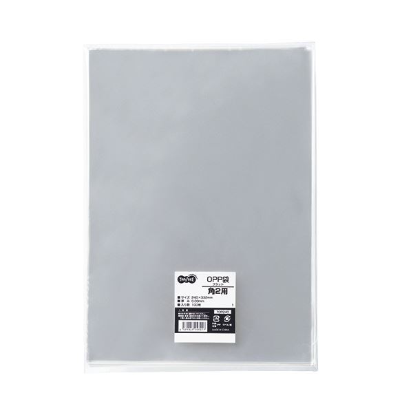 【ポイント20倍】(まとめ) TANOSEE OPP袋 フラット 角2 240×332m 1セット（500枚：100枚×5パック） 【×5セット】