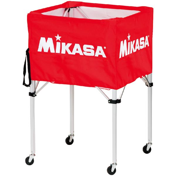 【ポイント20倍】MIKASA（ミカサ）器具 ボールカゴ 箱型・大（フレーム・幕体・キャリーケース3点セット） レッド 【BCSPH】