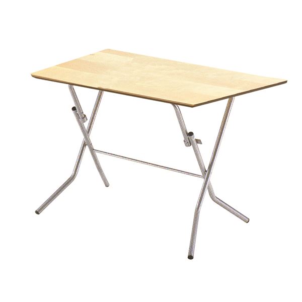 【クーポン配布中】折りたたみテーブル 【幅90cm ナチュラル×シルバー】 日本製 木製 スチールパイプ 『スタンドタッチテーブル900』【代引不可】