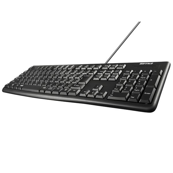 【クーポン配布中&スーパーSALE対象】バッファロー(サプライ) USB&PS/2接続 有線スタンダードキーボード ブラック BSKBC100BKZ
