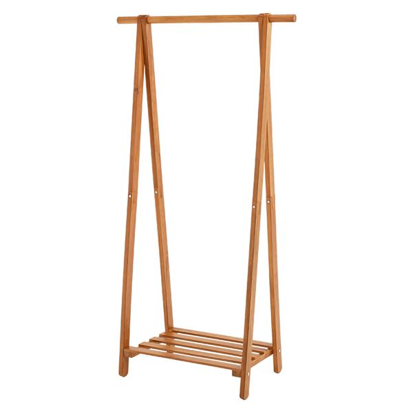 【ポイント20倍】ハンガーラック 約幅幅80×奥行41×高さ150cm ライトブラウン 木製 棚付き 組立品 ベッドルーム 寝室 リビング【代引不可】