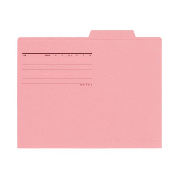 【ブラックフライデーでP最大47倍】（まとめ） プラス 個別フォルダー FL-082IF A4E ピンク 50枚【×5セット】