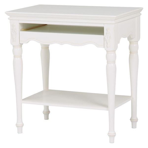 【ブラックフライデーでP最大47倍】アンティーク風 パソコンテーブル/リビングテーブル 【幅70×奥行45×高さ74cm】 木製 引出し付き 〔リビング〕【代引...