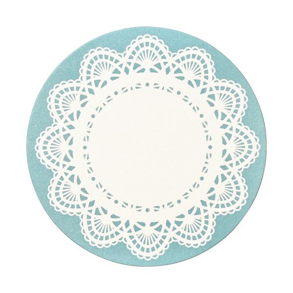 【クーポン配布中】（まとめ）TANOSEE ペーパーコースターレース(丸) 厚さ1mm 1パック(100枚)【×5セット】