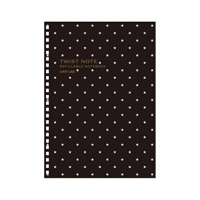 【マラソンでポイント最大46倍】(まとめ）リヒトラブ カスタマイズツイストノート表紙A5　ブラックスター N-1774-6 【×50セット】