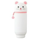 【ポイント20倍】(まとめ)リヒト PunilaboスタンドペンケースBIGサイズ ネズミ A-7714-15 【×5セット】