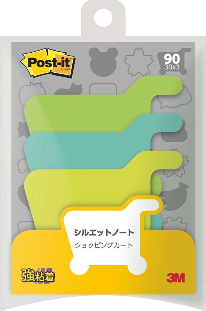 【クーポン配布中】(まとめ）スリーエム 【強粘着】 ポストイット 強粘着ふせん シルエットノート ショ..