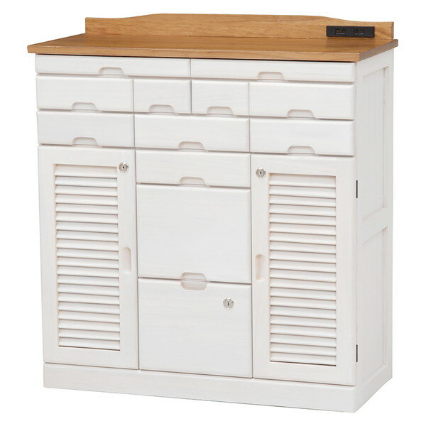 【クーポン配布中】FAX台 ナチュラル/ホワイト幅76