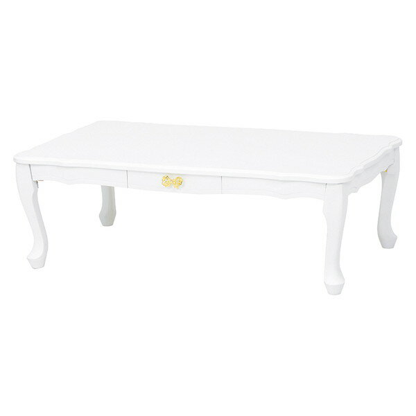 【ポイント20倍】折れ脚テーブル テーブル幅100※猫脚、リボンモチーフの取っ手付き