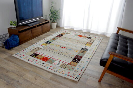 【ポイント20倍】トルコ製 ウィルトン織カーペット ギャッペ調ラグ アイボリー 約133×190cm【アイボリー】 【代引不可】 【ポイント20倍】トルコ製 ウィルトン織カーペット ギャッペ調ラグ アイボリー 約133×190cm【アイボリー】 【代引不可】