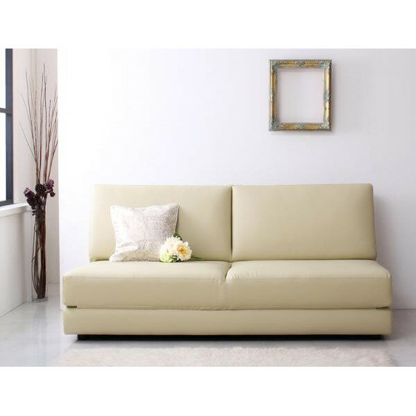 【クーポン配布中】ソファーベッド 幅160cm アイボリー ふたり寝られるモダンデザインソファベッド Nivelles ニヴェル【代引不可】