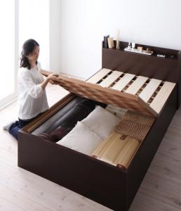 シングルベッド すのこベッド シンプル 大容量 収納ベッド  オープンストレージ・ラージ  シングルサイズ シングルベット フレームのみ・ラージタイプ 大容量収納付きベッド ベッド下収納
