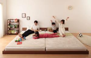 【ポイント20倍】大型フロアベッド ローベッド 将来分割出来る ファミリーベッド シンプルベッド 【Grati】 グラティー 【国産カバーポケットコイルマットレス付き】 ワイドK240 大型ローベッド ワイドベッド マットレス付き ベット マットレス付き 分割ベッド