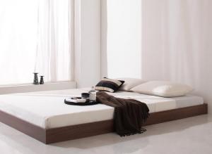 【クーポン配布中】シンプルデザイン/ヘッドボードレスフロアベッド 【Rainette】 レネット 【マルチラススーパースプリングマットレス付き】 ダブルサイズ ダブルベッド ダブルベット マットレス付き