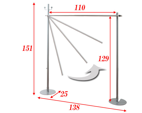 【ポイント20倍】室内物干し兼用ハンガーシングルシルバー