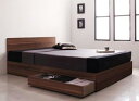 【ポイント20倍】シンプルモダンデザイン・収納ベッド 国産カバーポケットコイルマットレス付き ダブル 組立設置付(3)