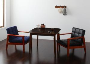 【ポイント20倍】ダイニングセット（テーブル&ソファ） ソファ&ダイニングセット 2人 3点セット(テーブル+1Pソファ2脚) W90 組立設置付