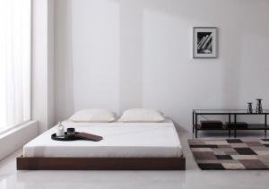 【ブラックフライデーでP最大47倍】シンプルデザイン/ヘッドボードレスフロアベッド プレミアムボンネルコイルマットレス付き シングル 組立設置付