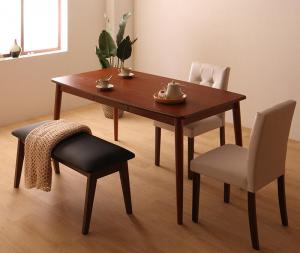 【ポイント20倍】ダイニングセット（テーブル&ベンチ チェア） さっと拭ける PVCレザーダイニング 4人 4点セット(テーブル+チェア2脚+ベンチ1脚) W150 組立設置付