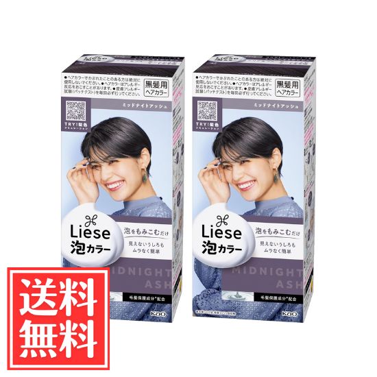 花王 リーゼ 泡カラー ミッドナイトアッシュ 108ml x 2個 セット 送料無料