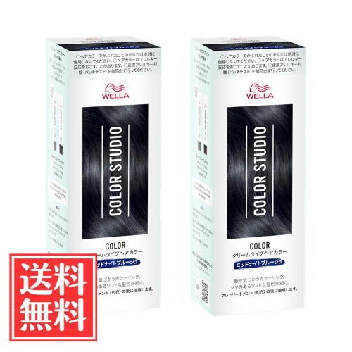 ウエラ カラースタジオ ヘアカラー ミッドナイトブルージュ クリームタイプ (60g + 60g) x 2個 セット 医薬部外品 送料無料