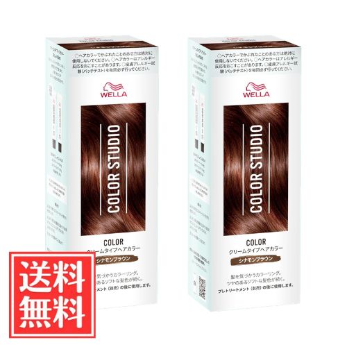 ウエラ カラースタジオ ヘアカラー シナモンブラウン クリームタイプ (60g + 60g) x 2個 セット 医薬部外品 送料無料