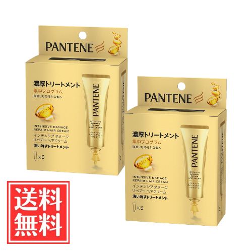 P＆G パンテーン 洗い流すトリートメント インテンシブ ダメージリペアー ヘアクリーム 使い切りサイズ 15gx5本 x 2個 セット 送料無料