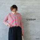 【SALE セール 40%OFF】LUEUF ルフボーダーバックフレアプルオーバーレディース メール便発送 レッド 日本製 c-a