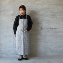 fog linen work フォグリネンワークリネンフルエプロン クレメンテメール便発送 麻 青 チェック ナチュラル