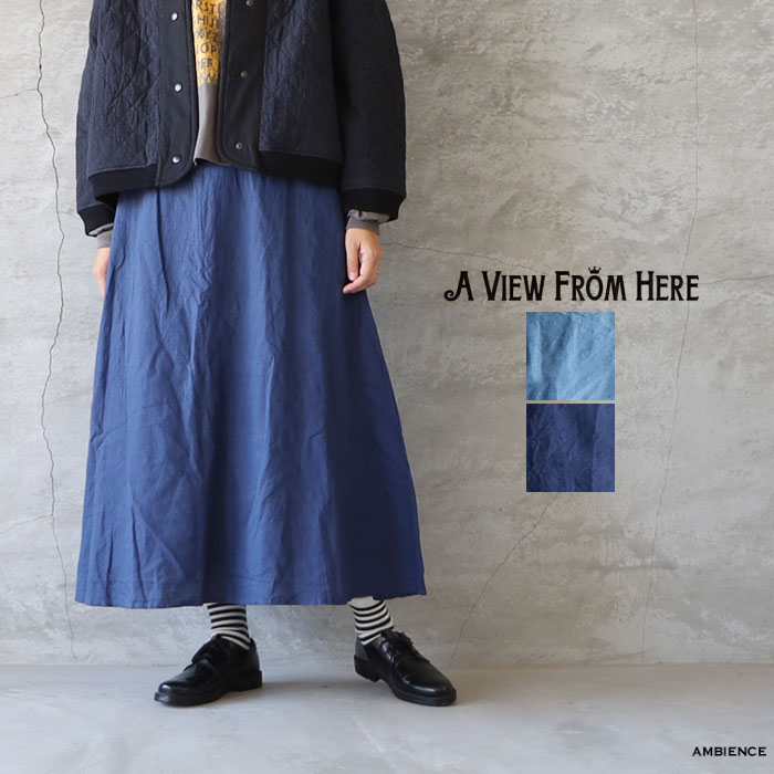 ySALE Z[ 30%OFFzA VIEW FROM HERE Ar[tqAINDIGO DYE SKIRT CfBSK[g_CXJ[g[֔ OXJ[g u[ lCr[