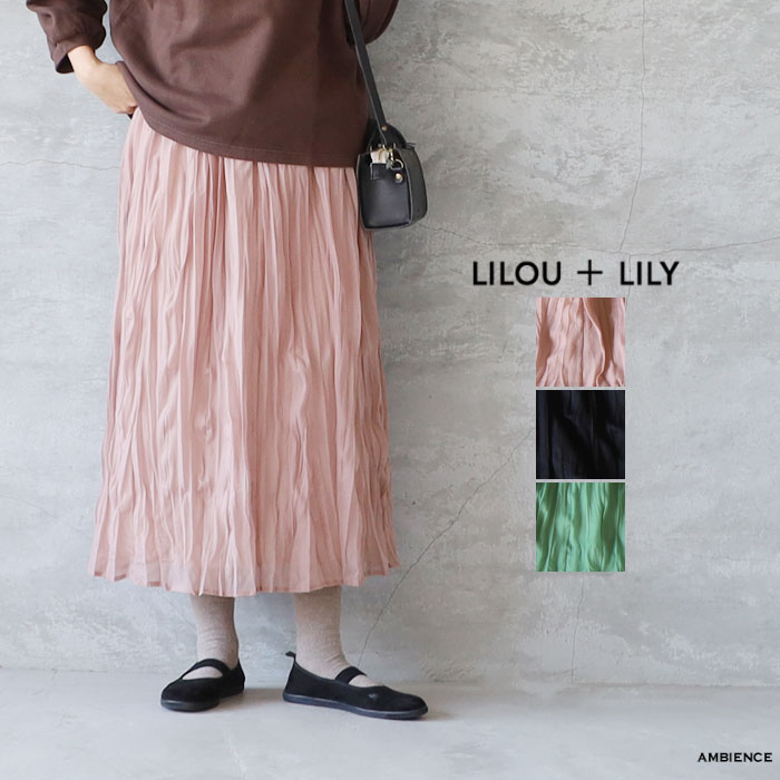 ySALE Z[ 40%OFFzLILOU+LILY Ah[ORGANDY WRINKLE SKIRTHOXJ[g v[c [֔ sNx[W ubN O[