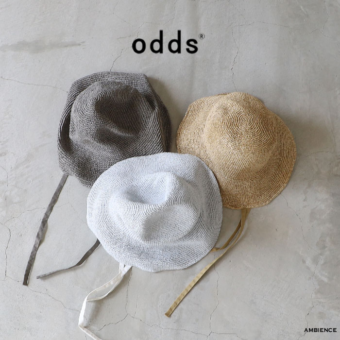 odds オッズPLAIN RIBBON HATプレーンリボンハット ゆうパック発送 帽子 ハット 麦わら帽子 24春夏