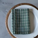 【最大3000円OFFクーポン配布中】fog linen work フォグリネンワークリネンキッチンクロス ジェシーメール便発送 麻 緑 チェック