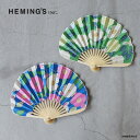 【最大3000円OFFクーポン配布中】HEMINGS ヘミングス ブルーム扇子メール便対応 アイボリー ブラック 花柄 母の日 ブルー グリーン
