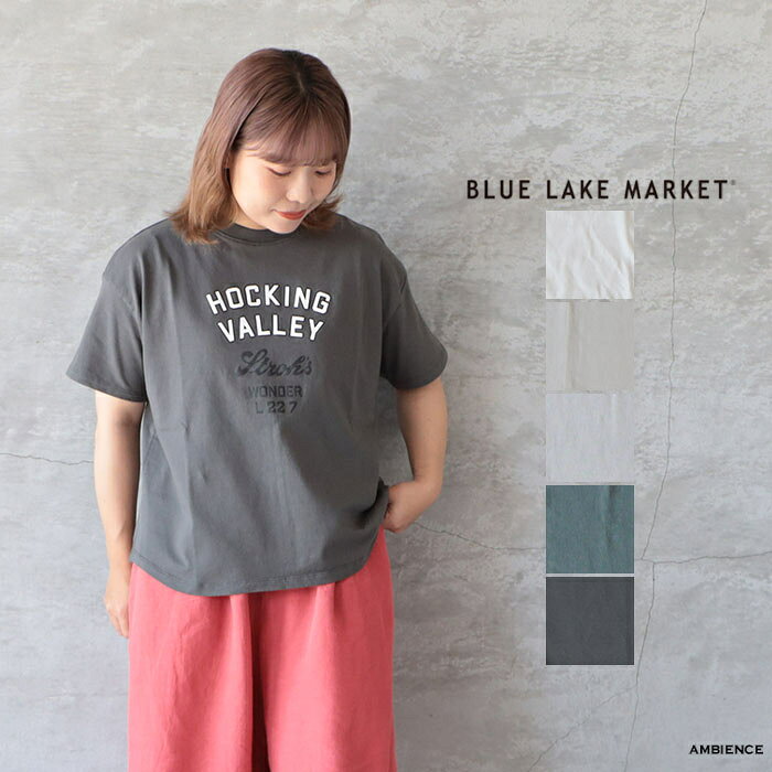 BLUE LAKE MARKET ブルーレイクマーケットアメリカンドライ天竺プリントTee ”HOCKING VALLEY"Tシャツ メール便発送 日本製 26春夏 ic-de