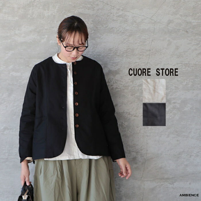 乐天商城 - 【最大3000円OFFクーポン配布中】CUORE STORE クオーレストア ノーカラーハルジャケットゆうパック発送 綿麻 26春夏
