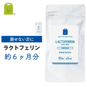 お徳用バーゲン ラクトフェリン サプリメント 1粒100mg配合 腸活 妊活 腸内フローラを育む 乳酸菌 痩せ菌 乳酸菌 食物繊維 メール便送料無料 (タブレット 90粒×2袋 約6ヶ月分） ラクトフェリン サプリ ダイエット diet 美容サプリ 福袋 楽天お買い物マラソン 母の日