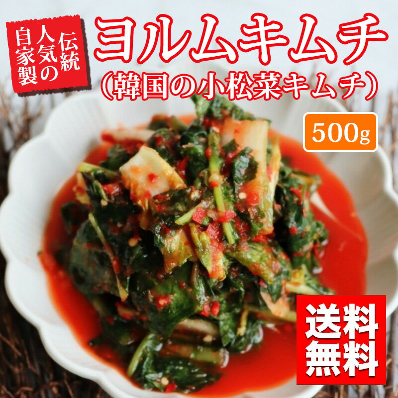 【送料無料】【冷蔵】伝統人気の自家製ヨルムキムチ(500g) 韓国の小松菜キムチ　夏キムチ　韓国料理　韓国キムチ