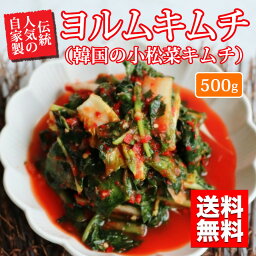 【送料無料】【冷蔵】伝統人気の自家製ヨルムキムチ(500g) 韓国の小松菜キムチ　夏キムチ　韓国料理　韓国キムチ