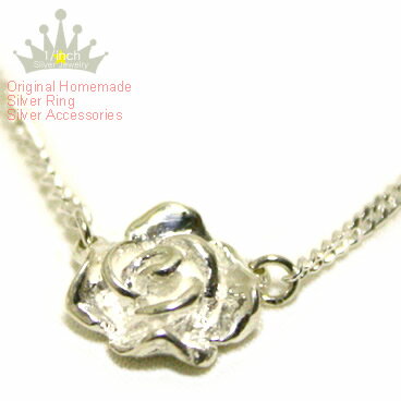 ローズシルバーネックレス -Rose silver necklace-Ruby margueriteスターリングシルバー・サイズ・オーダー・メイド・ペンダント・レデ..